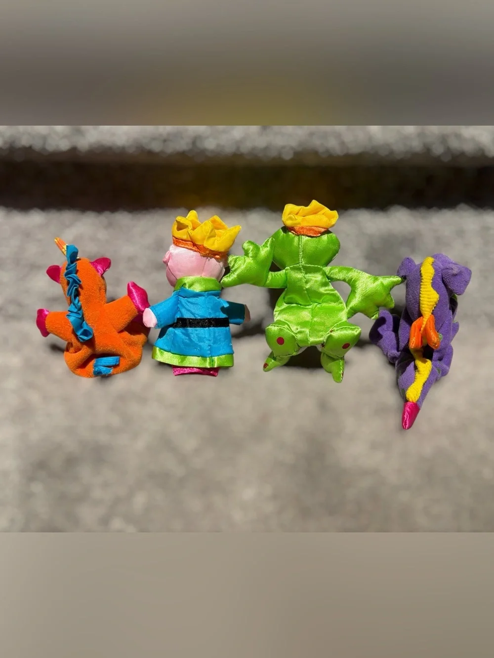 Vintage Y2K Carter’s Fantasy Plush Finger Puppet Lot Dragon Unicorn Frog Toy‎